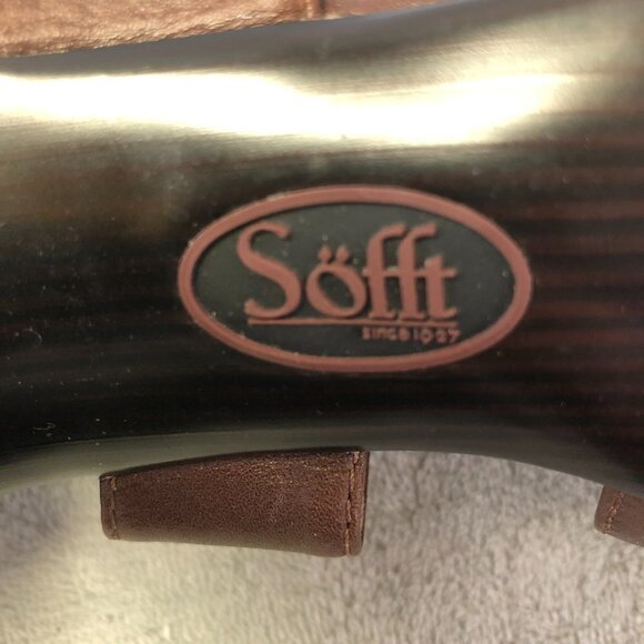 Sofft Pavia Brown Metallic Leather Peep Toe T-Strap Heels Size 8.5 - Picture 10 of 13